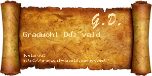 Gradwohl Dévald névjegykártya